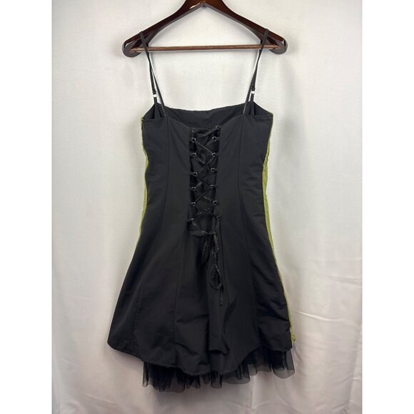 Women’s Des Filles à la Vanille Medium Green Mini Sleeveless Crinkle Dress with - Picture 4 of 5